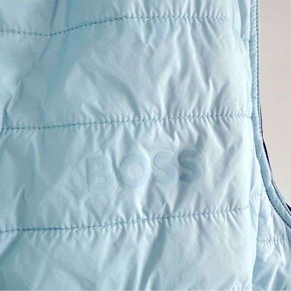 BOSS Camilo Gilet Reversible Waterproof Hooded Puffer Vest Golf Logo Size 36 R S - Picture 13 of 16